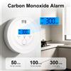 PGST Rilevatore di monossido di carbonio con display LCD, alimentazione a batteria DC 3V, montaggio a parete, 3 indicatori LED; allarme monitor gas CO per camino, camera da letto, stufa e garage.