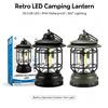 NONE Lanterna da Campeggio Vintage a LED, Impermeabile IP44, COB 30‑LED, Alimentata a Batteria, Lampada da Tenda Sospesa, Portatile, per Emergenze all'Aperto, Campeggio ed Escursionismo