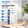 NONE Lampada da scrivania a LED con clip WETECH W2415, 24 LED, 4,8 W, 6500 K, luce bianca fredda per la lettura, braccio flessibile regolabile, alimentazione USB, 5 V CC, base con morsetto robusto, ideale