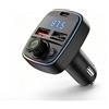 NONE Trasmettitore FM Bluetooth 5.0 per Auto, Caricatore per Auto QC3.0, Porta USB-C, Chiamate in Vivavoce, Lettore MP3, Supporto per Scheda TF e Disco USB, Kit Auto con Luce LED Colorata