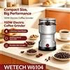 NONE WETECH W6104 Macinacaffè Elettrico 150W con 4 Lame in Acciaio Inox, Macinino Multifunzionale per Spezie, Noci e Cereali, Macchina per Macinare Portatile Mini 220-240V