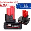 DAWEIKALA Batteria ricaricabile Milwaukee M12 12V 6.0Ah con luce per utensile Milwaukee M12 48-11-2402 48-11-2411 48-11-2401, disponibilità in magazzino UE, consegna rapida.