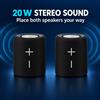 NONE Altoparlante Bluetooth portatile separabile 2 in 1, 20 W stereo, Bluetooth 5.3, doppio speaker magnetico ricaricabile Type-C, autonomia fino a 6 ore per casa, viaggio, feste e attività all'aperto,