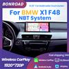 BONROAD, schermo touchscreen da 10,25 pollici, risoluzione 1920x720p, lettore multimediale per auto con CarPlay wireless e Android Auto, compatibile con BMW X1 F48, sistema NBT, navigazione GPS,