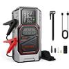 NONE Avviatore di emergenza per auto 4 in 1 con compressore d'aria, potenza di picco 4000 A, booster batteria per auto, pompa d'aria 150 PSI, power bank portatile, gonfiatore per pneumatici