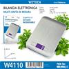 NONE Bilancia Digitale da Cucina in Acciaio Inox 5kg 1g WETECH W4110, Bilancia Elettronica LCD Multi-Unità per Pesare Alimenti per Cucinare e Panificare