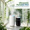 NONE Mini umidificatore d'aria a ultrasuoni, capacità 220 ml, alimentato tramite USB, silenzioso, produce una nebbiolina, dotato di luce notturna a LED multicolore, diffusore di aromi portatile, ideale per