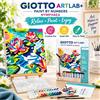 Giotto Kit Pittura a Numeri GIOTTO Nymphaea, 12 Colori Acrilici, Tela, Pennelli, Guida Colori, Set Pittura Fai da Te per Decorazioni Creative per la Casa