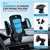 NONE Supporto per telefono da auto con ventosa GRABBER3, supporto universale per telefono da auto, da fissare al parabrezza o al cruscotto, con rotazione a 360° e regolabile, adatto a tutti gli smartphone.
