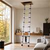 NONE Scala Telescopica in Acciaio Inox, Capacità di Carico 150kg, Altezza Regolabile in Incrementi di 30cm, 4 Misure da 2,6 a 4,4m, Antiscivolo e Stabile per Manutenzione Domestica e Pulizia Finestre