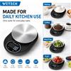 NONE Bilancia da cucina compatta ad alta precisione, 3 kg/0,1 g, con piatto rotondo in acciaio inossidabile, bilancia digitale per alimenti, ideale per caffè, pasticceria e cucina.