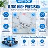 NONE Bilancia digitale da bagno pratica per uso domestico, 180 kg/0,1 kg, vetro temperato effetto marmo, schermo LED nascosto, calibrazione automatica, dispositivo compatto per la pesatura del corpo