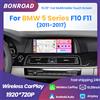 BONROAD, schermo touchscreen da 10,25" con risoluzione 1920x720P, lettore multimediale per auto con CarPlay wireless e Android Auto, compatibile con BMW Serie 5 F10 F11 (2011-2017), sistema NBT CIC,