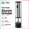 NONE Macinapepe elettrico ricaricabile da 5 W con regolazione della grana, ricarica tramite USB-C, batteria da 500 mAh, macinino automatico per spezie in acciaio inossidabile.