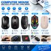 NONE Mouse per computer con cavo e wireless, USB, USB-C, BT 5.2, 1000 DPI, 1600 DPI, clic silenzioso, design ergonomico, mouse da gaming RGB, ricaricabile, mouse da ufficio, tracciamento preciso,