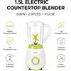 NONE Frullatore Elettrico da Banco 600W con Caraffa da 1,5L, 2 Velocità e Funzione Pulse, 220‑240V, Spina EU, Frullatore per Frutta e Verdura, Mixer, Robot da Cucina per Uso Domestico