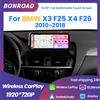BONROAD, schermo touchscreen da 10,25" con risoluzione 1920x720P, lettore multimediale per auto con CarPlay wireless e Android Auto, compatibile con BMW X3 F25 e X4 F26 (2010-2018), sistema NBT CIC,