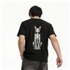 NONE T-Shirt Uomo Gatto Scheletro, Maglietta Estiva con Stampa Animale, Cotone Confortevole, Manica Corta Girocollo, Stile Gotico Alternativo, Idea Regalo Originale, Abbigliamento Casual Quotidiano, Varie