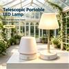 NONE Lampada da scrivania a LED con altezza regolabile, ricaricabile tramite USB-C, design telescopico da 11 a 28 cm, 2 stili di paralume, luce calda SMD, impermeabile, lampada da comodino portatile per