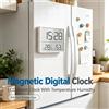 NONE Sveglia digitale magnetica con display LCD, indicatore di temperatura, umidità e calendario, ideale per la casa e la cucina.