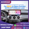 BONROAD Linux, autoradio multimediale con schermo touchscreen da 12,3 pollici, risoluzione 2400x900, connettività wireless CarPlay, compatibile con Mercedes Benz Classe A W176, GLA X156, CLA C117,