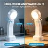 NONE Lampada da scrivania a LED W2239 con controllo touch, lampada da scrivania a LED girevole a 360 gradi, batteria ricaricabile da 2000 mAh, tipo C, senza sfarfallio, luce calda e fredda, ideale per la