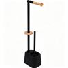 BM Piantana Portarotolo e Scopino, Porta Carta Igienica in Metallo e Resina, WC 2 in 1 Beige, Accessori Bagno da Terra (Nero)