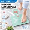 NONE Bilancia elettronica per il peso corporeo con ampia capacità di carico, piattaforma in vetro temperato, display digitale a LED rosso, ideale per l'uso domestico.