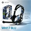 NONE Cuffie da gaming con cavo e design mimetico WH17BLU, driver da 40 mm, audio stereo Hi-Fi, modello over-ear, microfono omnidirezionale, cavo da 160 cm, compatibili con PC, laptop e console di gioco.