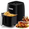YASHE Friggitrice ad aria da 1500W 4,2L con schermo touch LED in vetro temperato