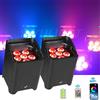 DJXFLI 2 Pezzi Luci Par LED a Batteria 6x18W RGBWAUV 6in1 con Telecomando WiFi e App per Smartphone + Controller Wireless, Illuminazione per Matrimoni, Luci Par LED per DJ e Eventi Sonori