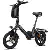 bodywel Bicicletta elettrica pieghevole da 14 pollici, 250W, 36V, 10.4Ah, per adulti e adolescenti, 25km/h, e-bike da pendolarismo UE, sospensione anteriore, Bodywel T16PRO