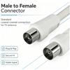 NONE Cavo per antenna TV da 3 m, con connettore maschio-femmina, cavo di prolunga coassiale bianco, cavo per antenna da utilizzare con televisori.