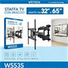 NONE WETECH W5535 Staffa TV a Parete Full Motion a Doppio Braccio per Schermi 32-65 Pollici, Capacità di Carico Fino a 36kg, Inclinazione +10°/-2°, VESA da 75x75 a 400x400 mm