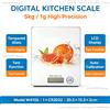 NONE Bilancia da cucina digitale W4106, capacità 5 kg, precisione 1 g, bilancia elettronica per alimenti, display LCD in vetro temperato, funzione tara, ideale per pesare durante la preparazione di dolci e