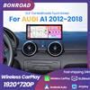 BONROAD, autoradio multimediale con schermo touchscreen, Android Auto, CarPlay wireless, risoluzione 1920x720P, display da 12,3 pollici, navigazione GPS, Bluetooth 5.0, compatibile con Audi A1 8X