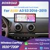 BONROAD, autoradio multimediale con schermo touchscreen, Android Auto, CarPlay wireless, risoluzione 1920x720P, display da 12,3 pollici, navigazione GPS, Bluetooth 5.0, compatibile con Audi A3 S3 8V