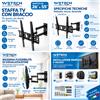 NONE WETECH W5524 Staffa TV a Parete Full Motion a Doppio Braccio per Schermi 26-55 Pollici, Capacità di Carico Fino a 30kg, Inclinazione ±10°, VESA da 75x75 a 400x400 mm, Giunture in Metallo Non
