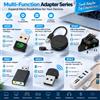 NONE Adattatore USB Serie WiFi 150Mbps, Hub USB 4 Porte USB 2.0, Adattatore Audio, Ricevitore Bluetooth 4.0, 7.1 Canali, Lettore di Schede SD microSD TF, Adattatore di Espansione Plug and Play per Laptop,