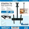 NONE WETECH W5531 Staffa TV per Soffitto Regolabile per Schermi 20-55 Pollici, Capacità di Carico Fino a 50kg, VESA da 100x100 a 400x400 mm, Altezza 60-90cm, Colore Nero