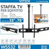 NONE WETECH W5532 Staffa TV per Soffitto Regolabile per Schermi 32-75 Pollici, Capacità di Carico Fino a 65kg, VESA da 100x100 a 600x400 mm, Altezza 60-90cm, Colore Nero