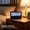 Sveglia Digitale con Monitoraggio Temperatura e Umidità, Previsioni Meteo, Retroilluminazione LED, Orologio da Tavolo per Interni