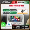 AUTOTOP Schermo multimediale da 7 pollici con sistema Linux, CarPlay wireless e Android Auto per Ford Focus, Kuga, S-Max, Mondeo, Galaxy, C-Max, autoradio con Bluetooth, GPS, navigatore, DSP, schermo