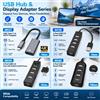 NONE Serie di hub USB, adattatore USB Type-C per HDTV, convertitore video 4K, hub USB 2.0 a 4 porte, trasferimento dati ad alta velocità 480 Mbps, dock di espansione USB con interruttore ON/OFF,