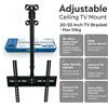 NONE Supporto TV da Soffitto Regolabile in Altezza 60‑90cm per TV da 20‑55 Pollici, Max 50kg, VESA 100x100‑400x400, Supporto TV da Soffitto Girevole e Inclinabile per Casa e Ufficio