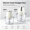 NONE Collezione di tritatutto elettrico e macinino per spezie WETECH, mini robot da cucina con alimentazione a corrente e ricarica tramite USB-C, 4 lame in acciaio inossidabile per tritare carne, verdure,