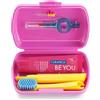 Curaprox Set da viaggio, Rosa, Swiss Made | Spazzolino CS 5460 con dentifricio 'Be You', 2 scovolini CPS Prime 07 e 09, kit 9,5 x 6 cm
