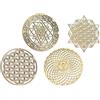 SODIAL 2X(4PZ Geometria Sacra Wall Art Fiore Della Vita Griglia nel Legno 5704