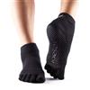 ToeSox Calzini Antiscivolo ToeSox con dita, caviglia, Nero, Con Dita - Caviglia