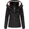 Marikoo ERDBEERE giacca mezza stagione da donna con cappuccio, nero,